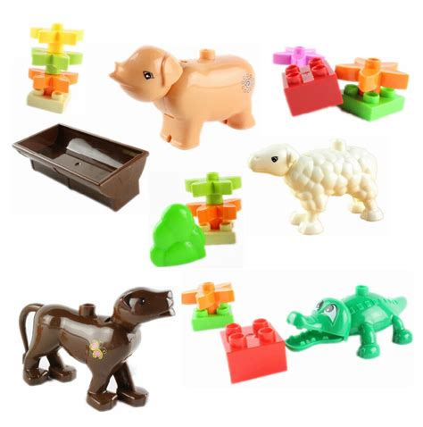 Wange 4pcs Diy The Zoo Building Block Toys Plastic Toy Zoo Lovely