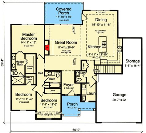 One Level 3 Bed Open Concept House Plan 39276st Architectural