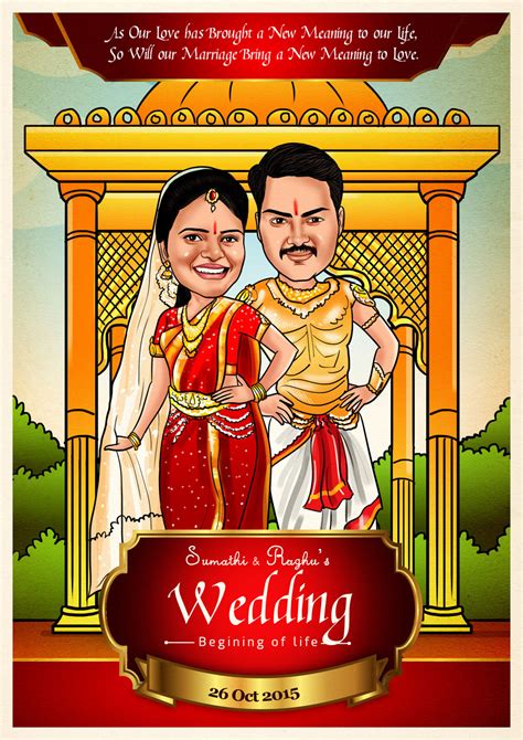 Indian Wedding Caricature Card Designs On Behance