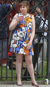Lena Dunham Swaps Stained Jeans For A Floral Summer Mini Dress As She Steps Out On The Set Of