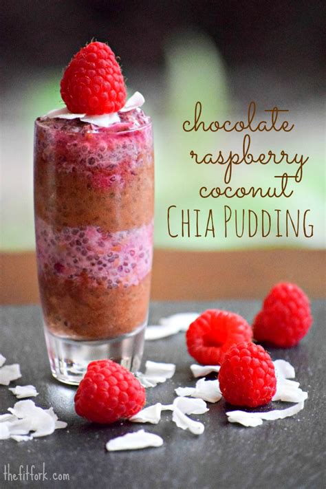 Chocolate Raspberry Coconut Chia Pudding With Unsweetened