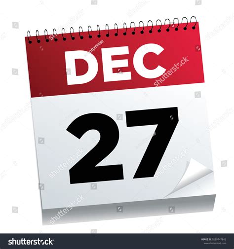 December 27th On A Calendar Page Illustrated Royalty Free Stock