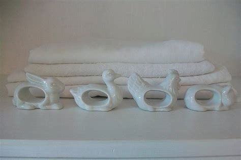 Desireacquire Ceramic White Animal Napkin Rings Popsugar Home