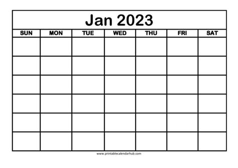 Printable Calendar January 2023 Templates Pdf Printable Calendar Hub