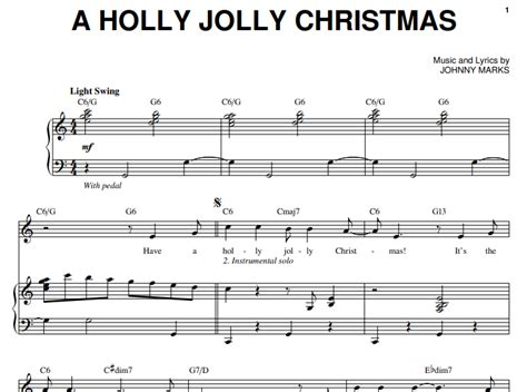 Michael Buble A Holly Jolly Christmas Free Sheet Music Pdf For Piano
