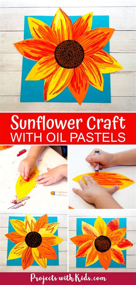 Autumn Sunflower Craft With Oil Pastels Sunflower Crafts
