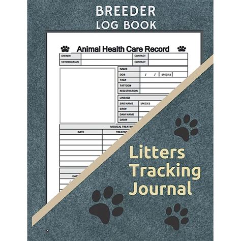 Buy Breeder Log Book Litters Tracking Journal Perpetual Whelping