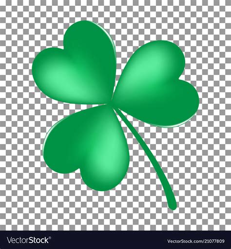 Green Shamrock Leave Icon Isolated On Transparent Vector Image