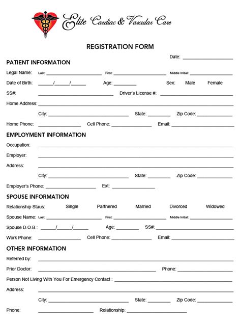 Printable Registration Form