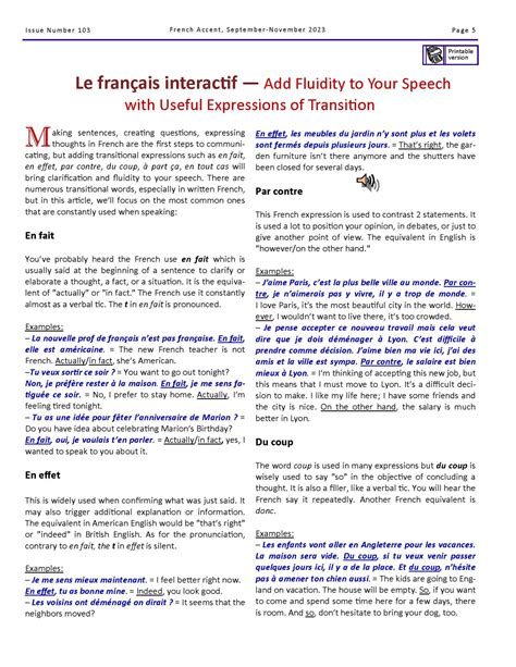 Free French Learning Magazine With Audio Grammar Pdf Format