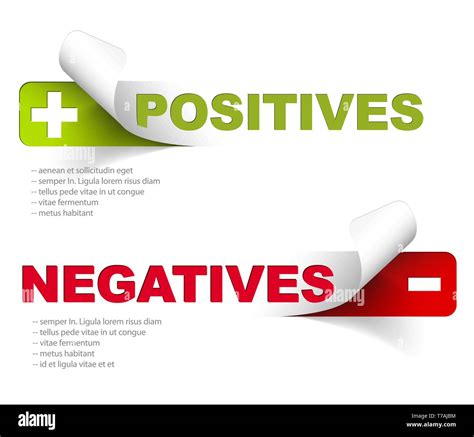 Vector Template For Positives And Negatives Stock Vector Image And Art