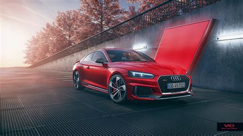 Fondos De Pantalla 1920x1080 Audi Cgi Rs5 Vedat Afuzi Design Rojo Coupe