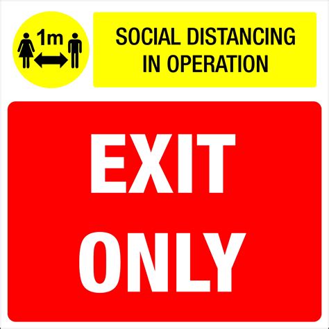 Exit Entrance Only Retail Customer Traffic One Way 1 Metre Social