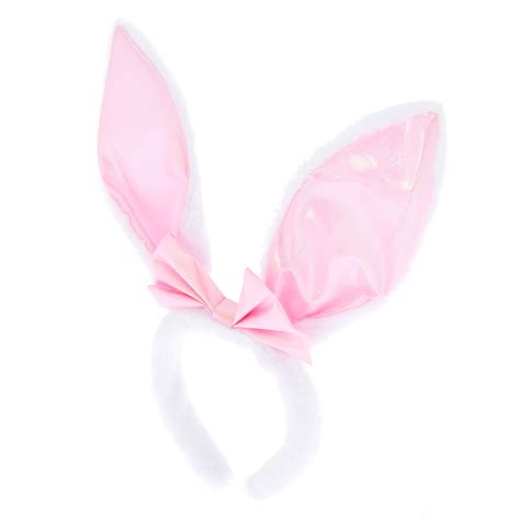 Furry Bunny Ears Headband White Claires Us