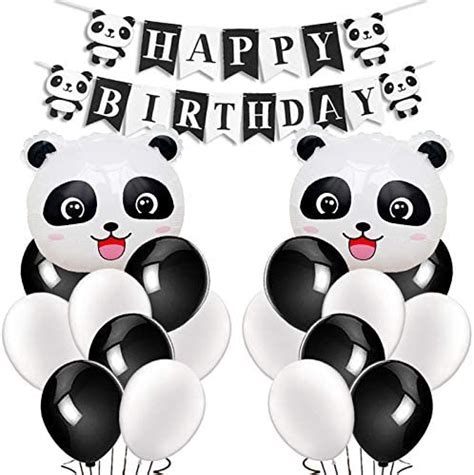 Kreatwow Panda Party Decorations Supplies Panda Mylar Balloons Felt