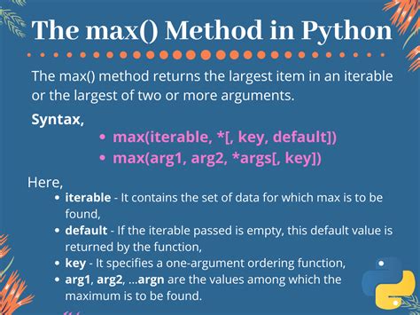 The Python Max Method Askpython