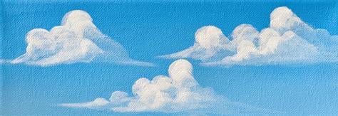 How To Paint Clouds Simple Puffy Clouds Step By Step Painting