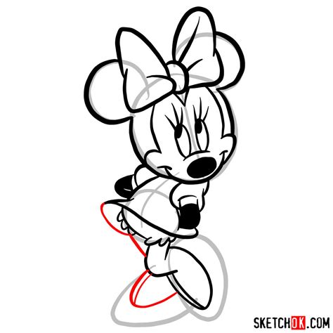 How To Draw Minnie Mouse Sketchok Easy Drawing Guides