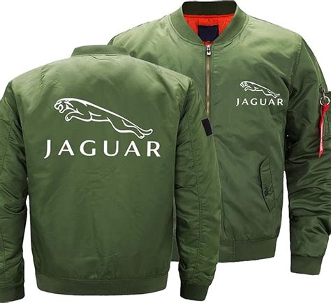 Qweias Mens Jackets Flight Suit For Jaguar Print Long Sleeve Outerwear