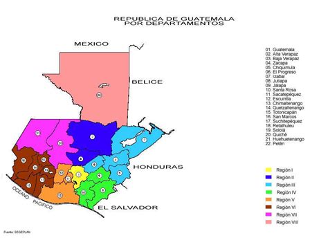 Guatemala Mapa Regiones