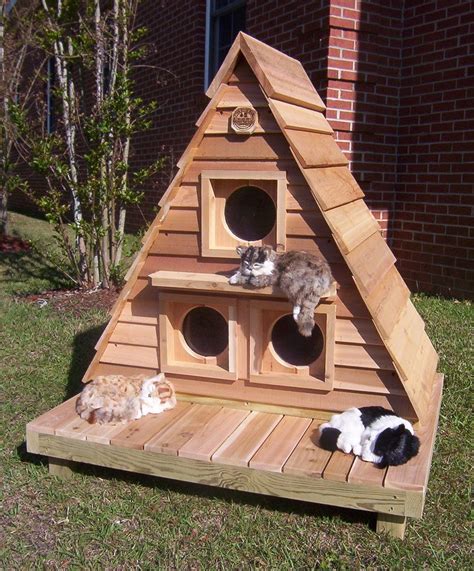 Triplex Cat House Outdoor Cat House Outside Cat House Cat House Diy