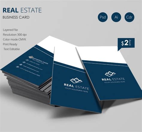 Free Real Estate Business Card Template Psd Printable Templates