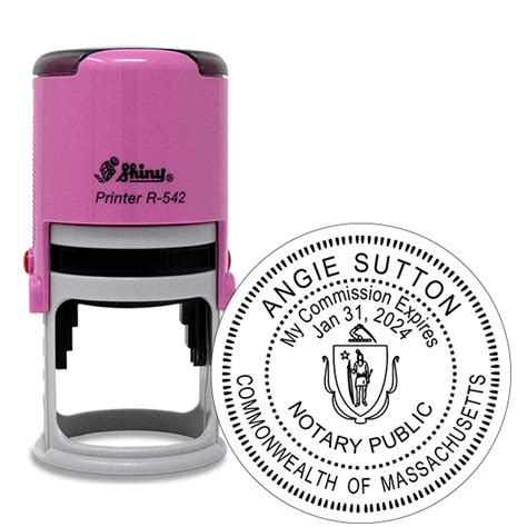 Notary Round Pink Stamp Self Inking All State Notary