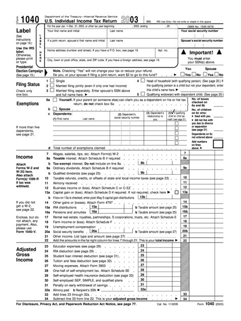 2003 Federal Income Tax Form Fill Out And Sign Online Dochub