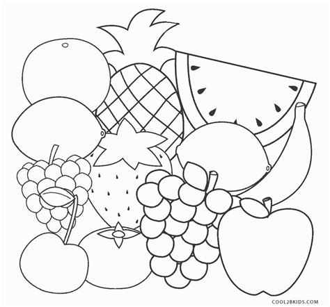Fruit coloring pages for kä±ds 8 funnycrafts. Free Printable Fruit Coloring Pages for Kids