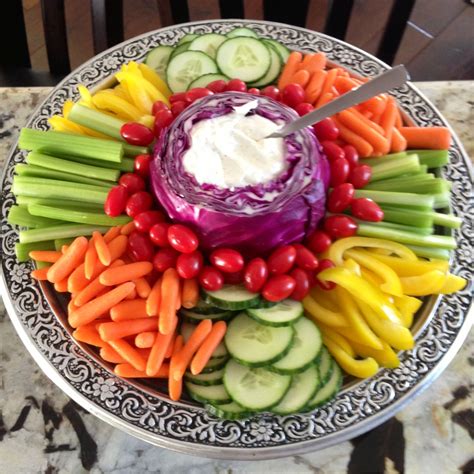 Fruit And Veggie Tray With Purple Cabbage For Dip Genius And I Love