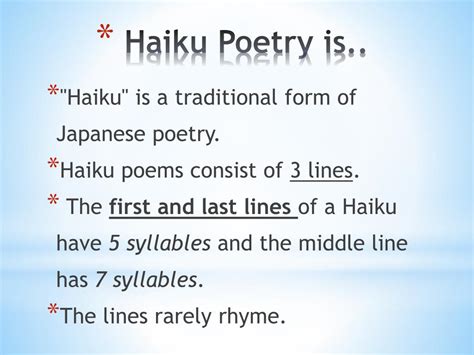 PPT - What is Haiku Poetry? PowerPoint Presentation, free download - ID