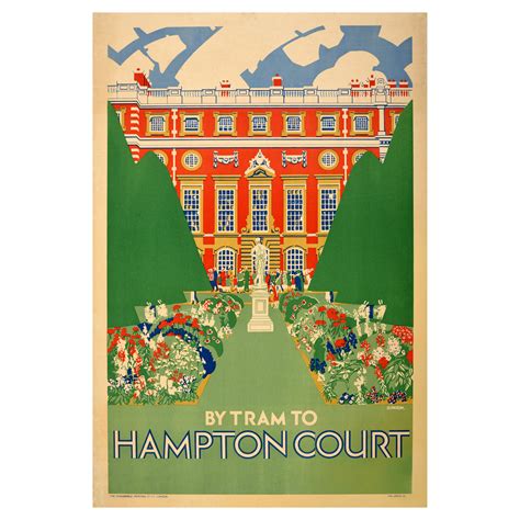 Original Vintage London Transport Poster By Tram To Hampton Court Royal