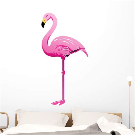 Flamingo Wall Decal By Wallmonkeys Peel And Stick Graphic 48 In H X 32