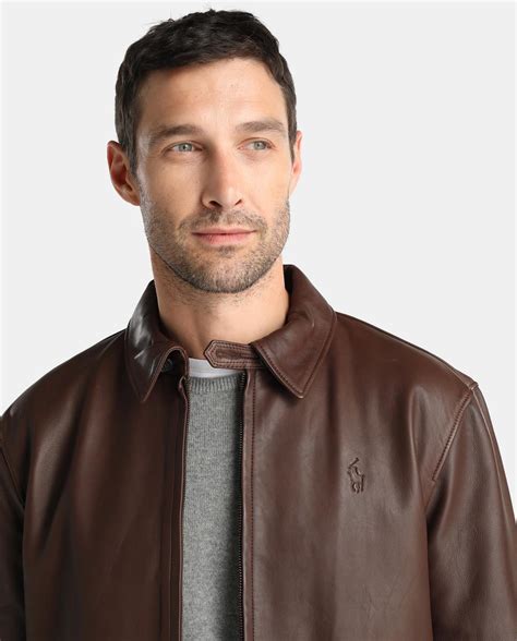 Lyst Polo Ralph Lauren Brown Leather Jacket In Brown For Men
