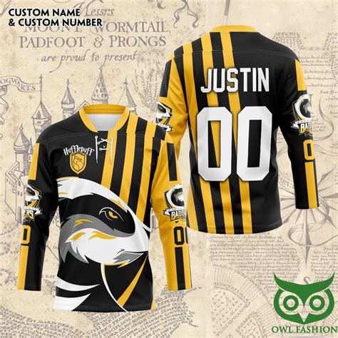 Harry Potter Hufflepuff Badgers Quidditch Team Custom Name Number