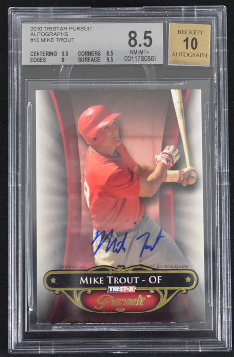 Lot Detail Mike Trout 2010 Autographed Limited Edition 3680 Rookie