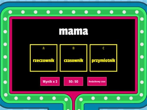 Przymiotnik, rzeczownik, czasownik - Teleturniej