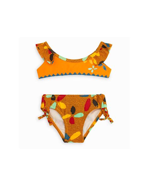 Bikini Estampado Niña Naranja Wild Side Para Bebé Niña 6 24 Meses