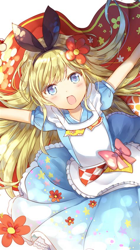 Anime Alice In Wonderland Aqua Eyes Long Hair Blonde Alice Alice