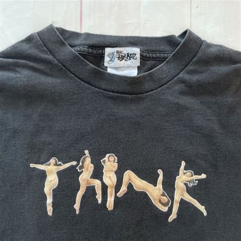 Vintage Think Skateboarding Nude Naked Girl T Shirt 1990s Y2K VERY RARE
