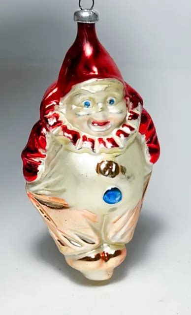 Vintage West Germany Circus Jester Clown Blown Glass Christmas Ornament Picclick
