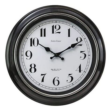 Kiera Grace Black Decorative Round Wall Clock