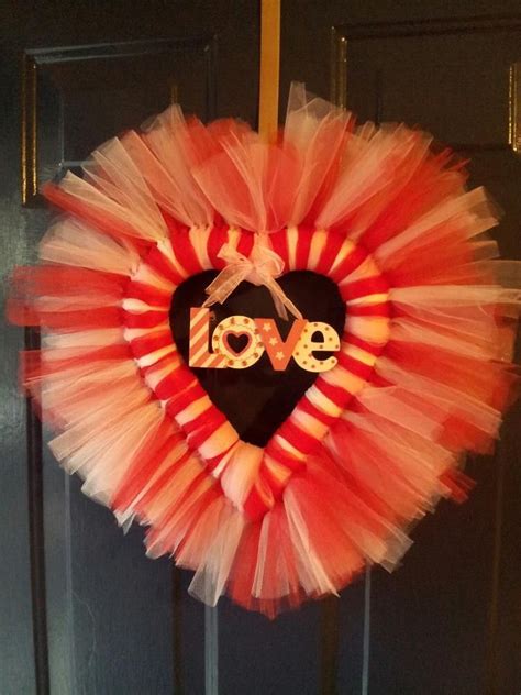 Pinterest Valentine Crafts Valentine Tulle Wreath Valentines Crafts