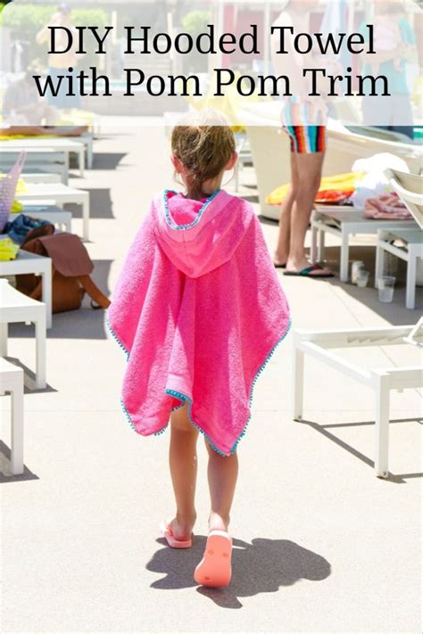 Hooded Towel With Pom Pom Trim Tutorial From Proper Summer Sewing