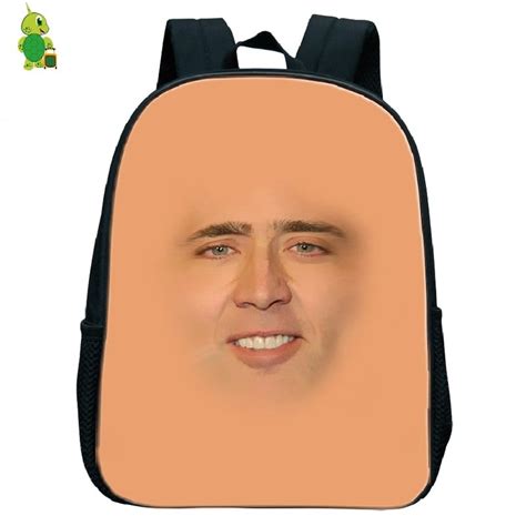 Nicolas Cage Face Funny Backpack Children School Bags Baby Boys Girls