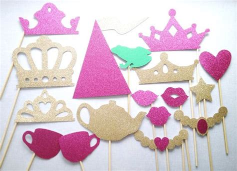 Royal Tea Party Glitter Photo Booth Props Princess Photo Booth Props Princess Birthday