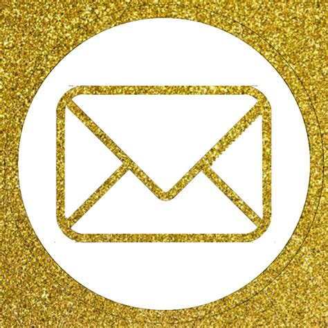An Email Icon Is Shown In Gold Glitter
