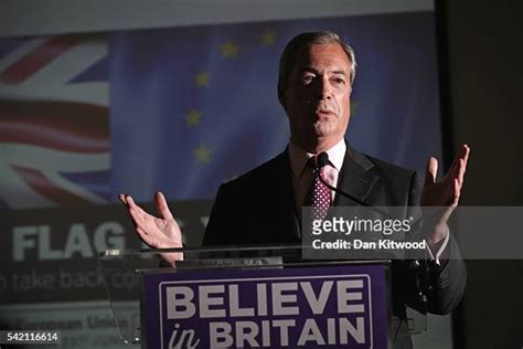 Ukip Leader Nigel Farage Arrives To Deliver His Final Speech Ahead Of