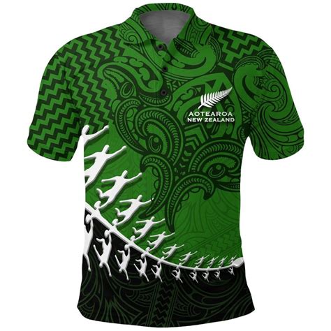 Aio Pride New Zealand Silver Fern Polo Shirt Maori Manaia Rugby Playe Aio Pride Golf Shirts