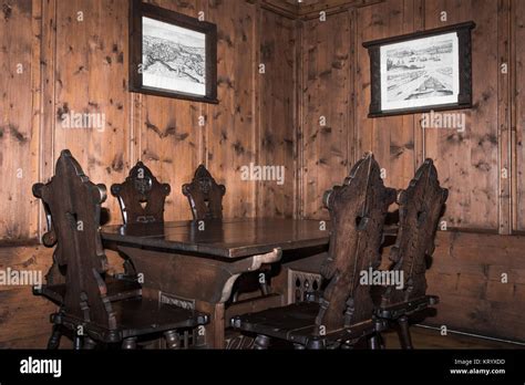 Medieval Dining Table Set In A Castle Stock Photo Alamy